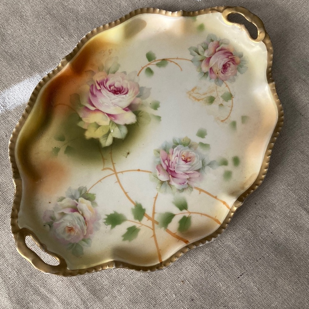 Antique hand painted Royal Rudolstadt Prussia tray